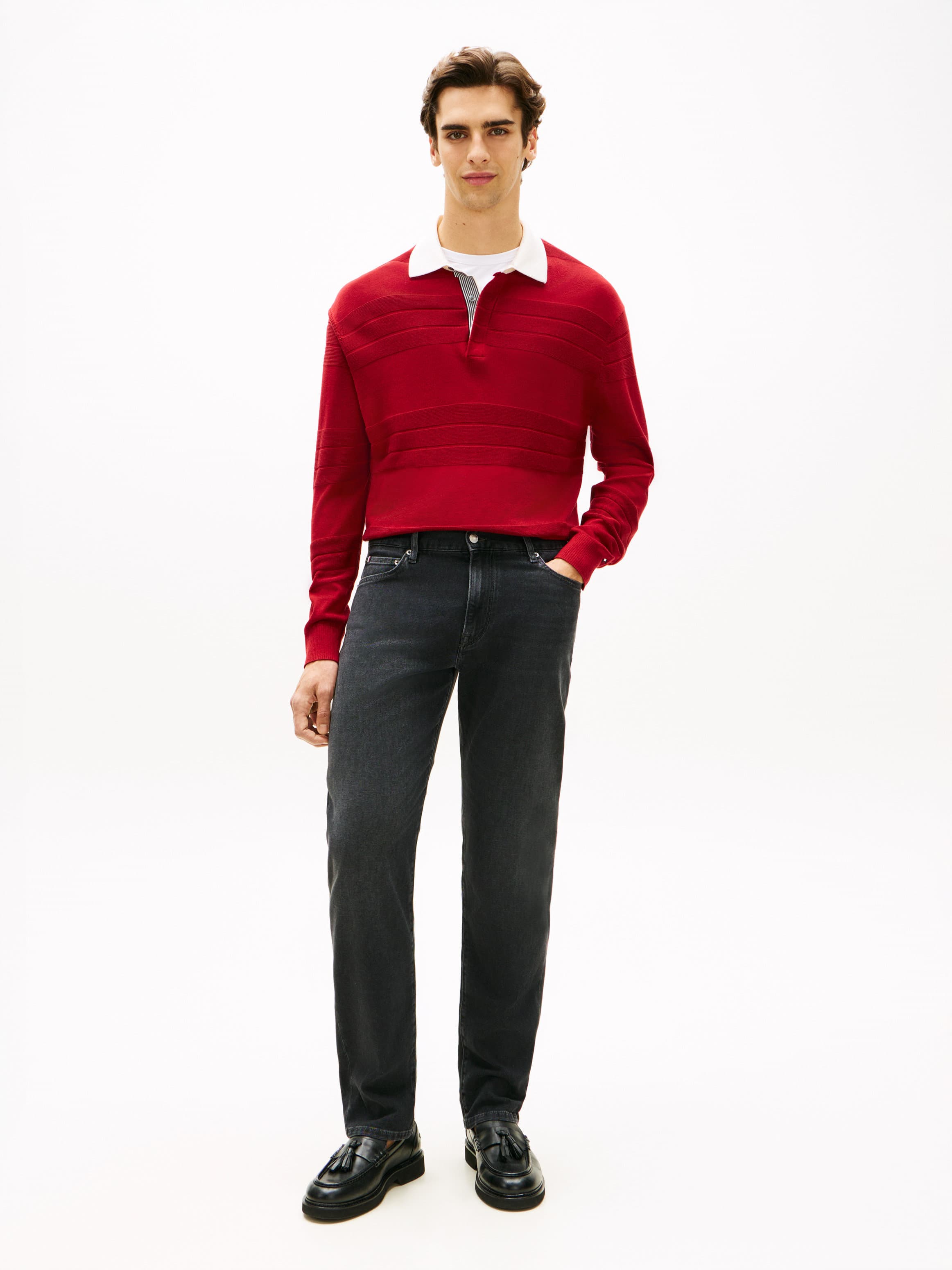 Denton Slim Straight Leg Black Jeans