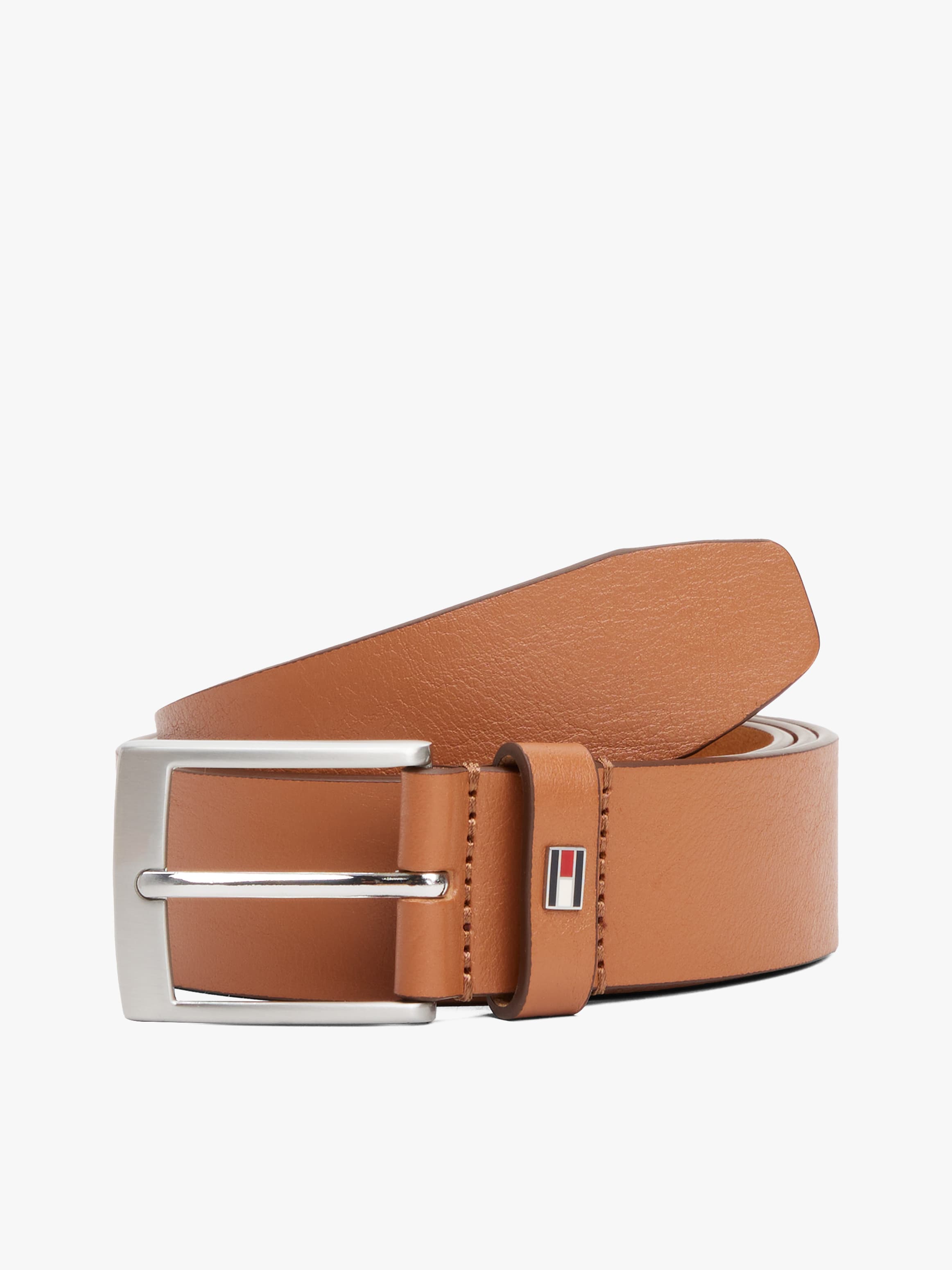 Enamel Flag Square Buckle Leather Belt