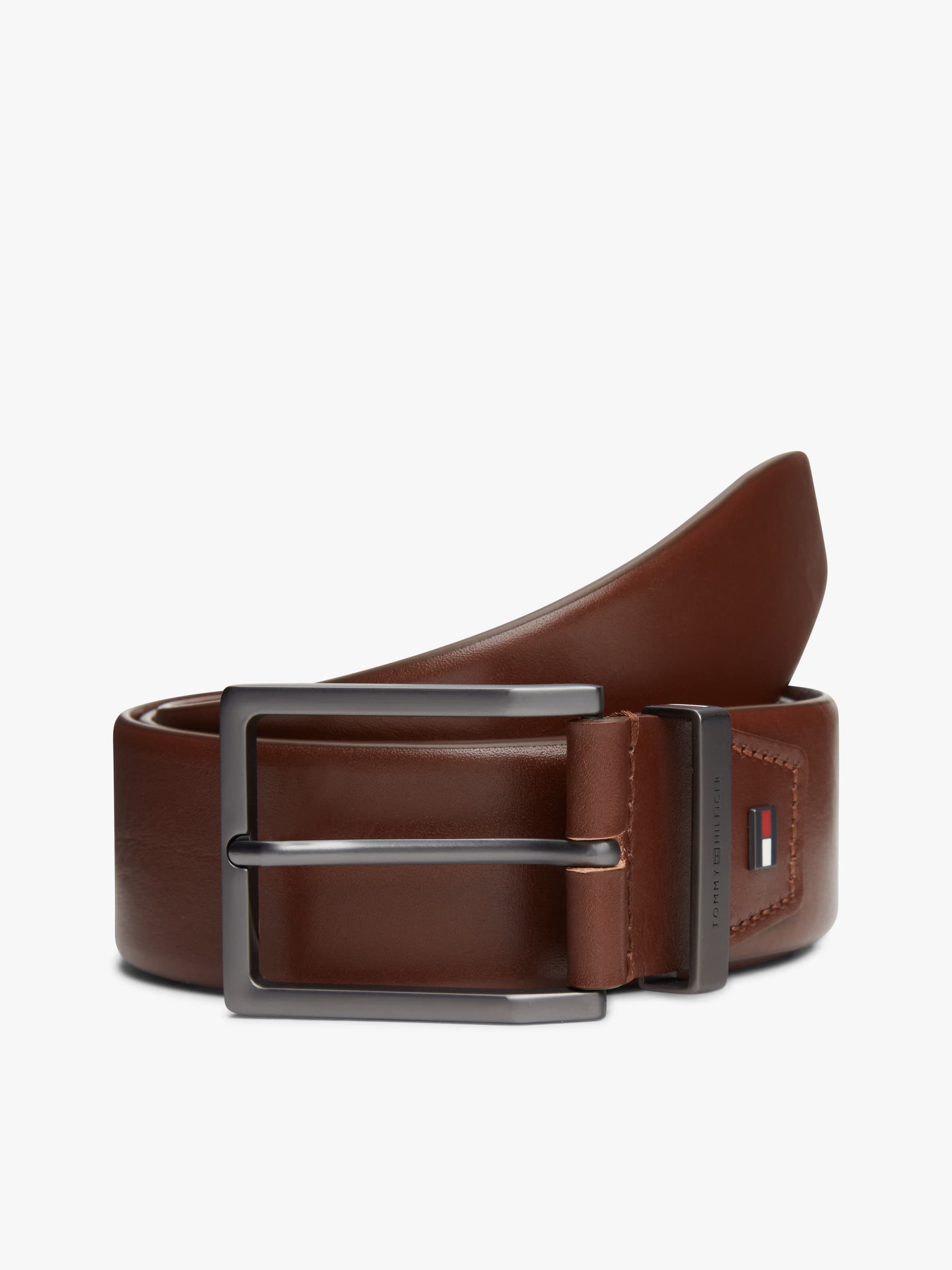 Square Buckle Flag Plaque Leather Belt