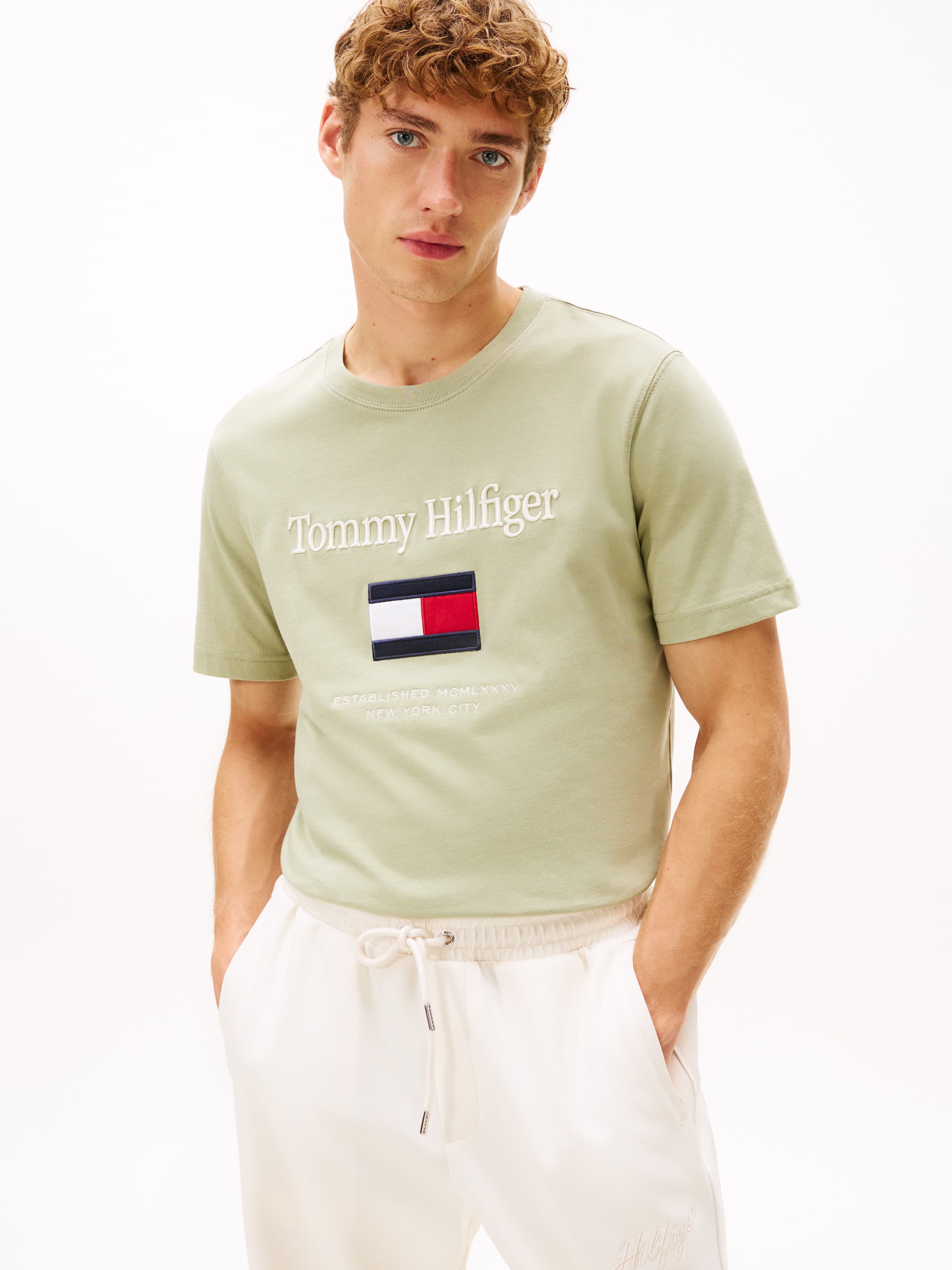 Logo Embroidery Crew Neck T-Shirt